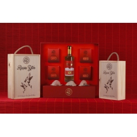 Hộp Quà Tân Xuân Như Ý 2026 - Rượu Yến Chai Tròn & Hạt Dinh Dưỡng